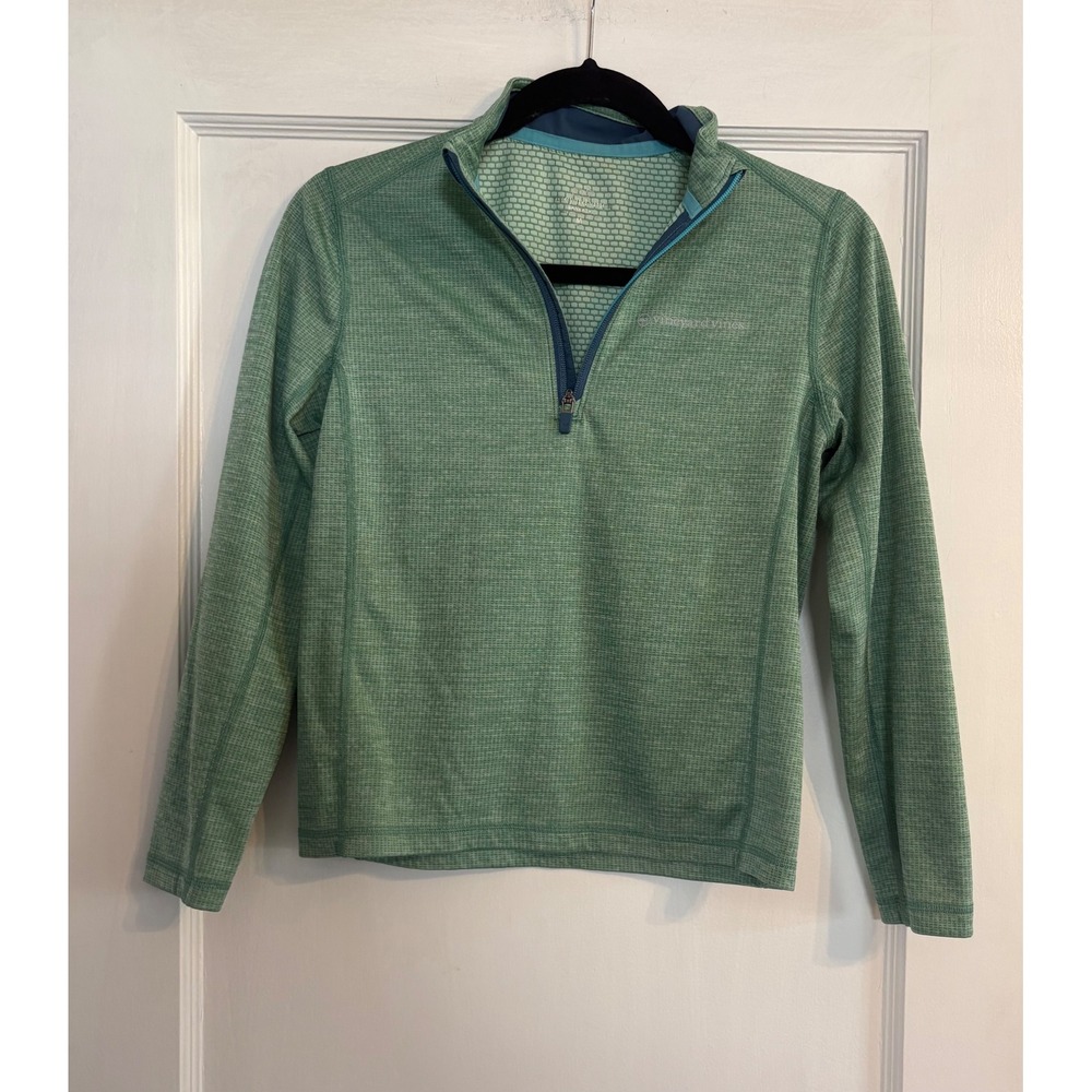Vineyard Vines Green Sankaty Quarter-Zip Sweatshirt Size Medium